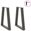 spisebordsben V-formet 2 stk. antracit 60x(72-73,3) cm stål