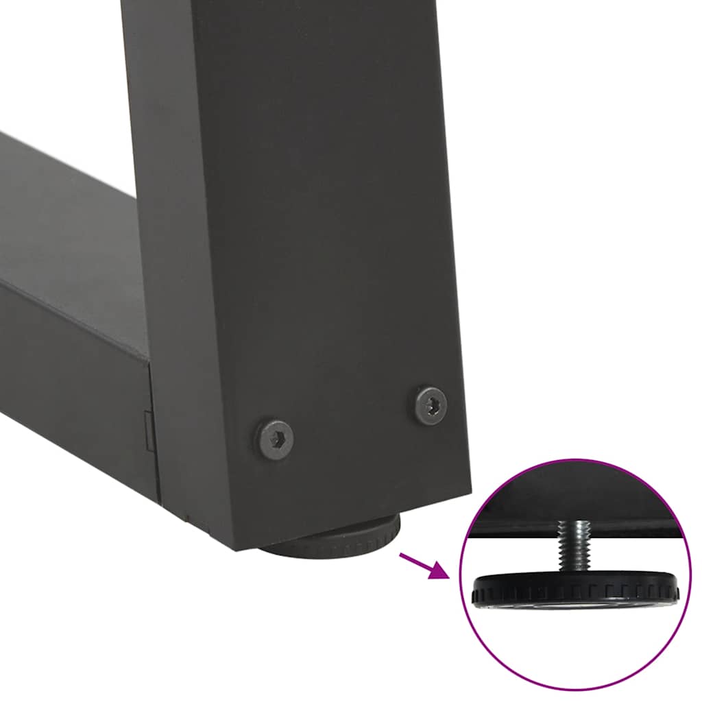 spisebordsben V-formet 2 stk. antracit 80x(72-73,3) cm stål