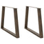spisebordsben V-formet 2 stk. naturstål 90 x (72-73,3) cm stål