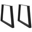 spisebordsben V-formet 2 stk. sort 100x(72-73,3) cm stål