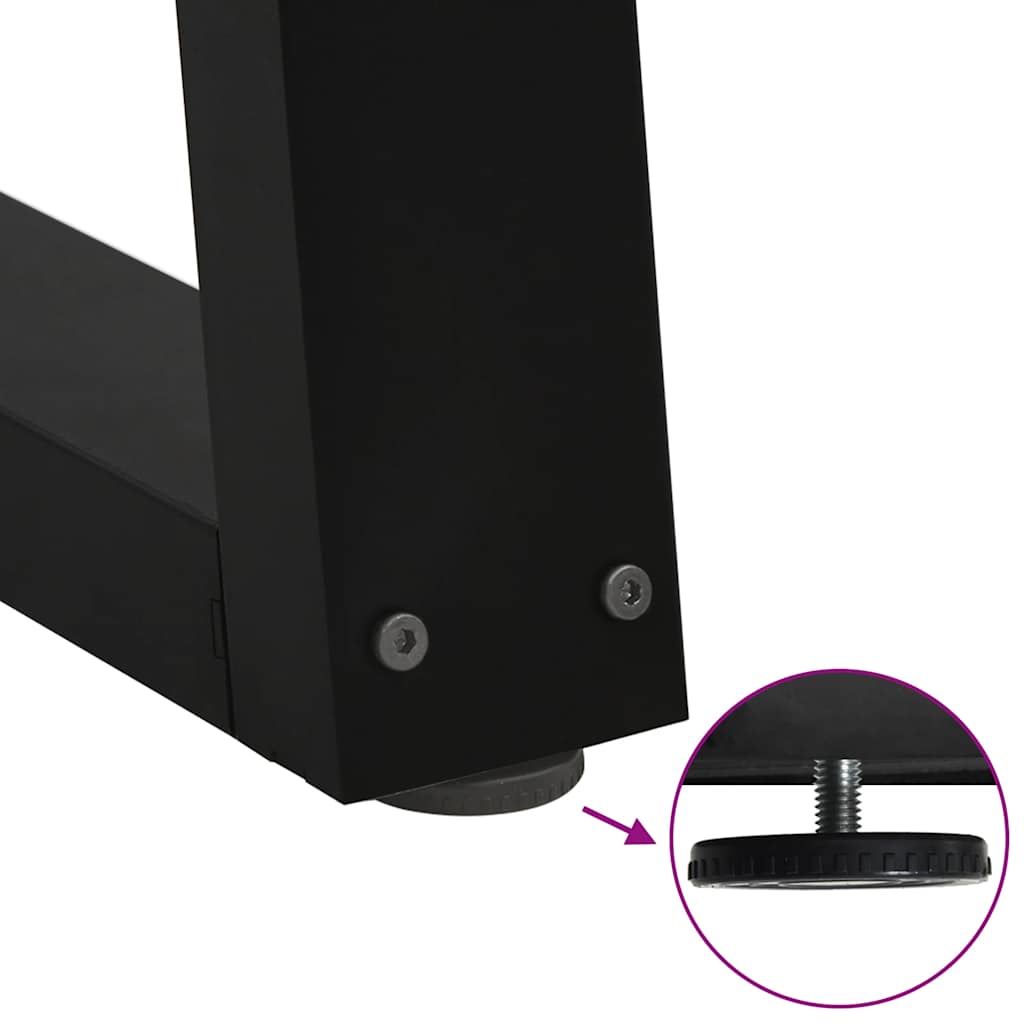 spisebordsben V-formet 2 stk. sort 100x(72-73,3) cm stål