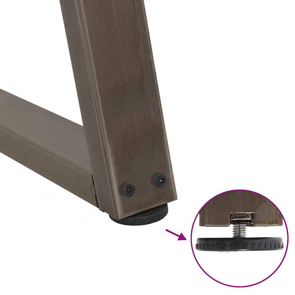 spisebordsben V-formet 2 stk. naturstål 100x(72-73,3) cm stål
