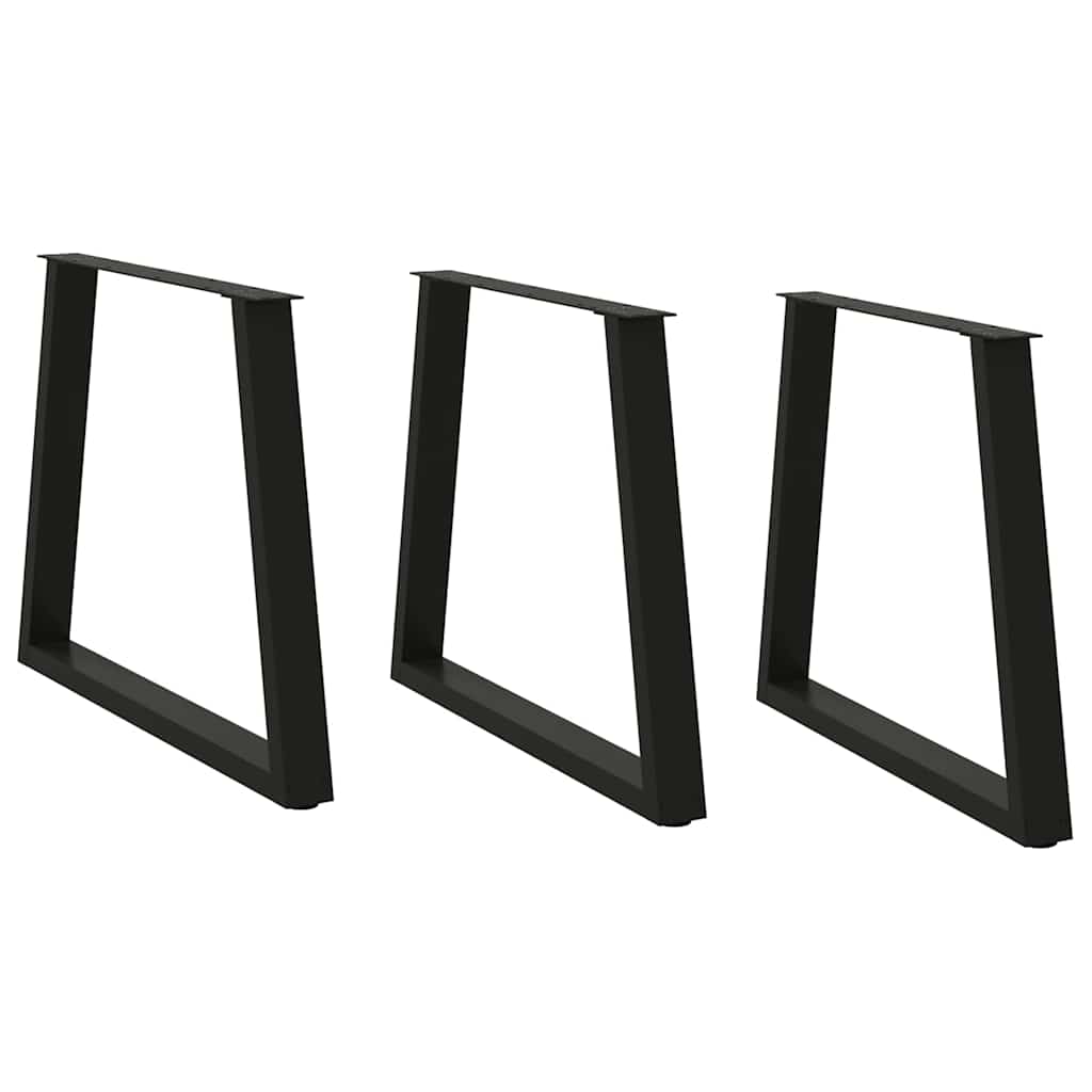spisebordsben V-formet 3 stk. sort 70 x (72-73,3) cm stål