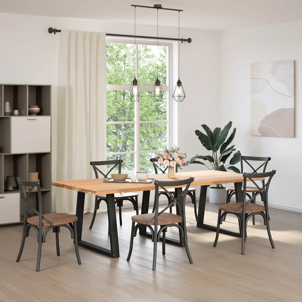 spisebordben V-formet 3 stk. sort 80 x (72-73,3) cm stål