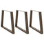 spisebordsben V-formet 3 stk. naturstål 90 x (72-73,3) cm stål