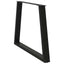 spisebordsben V-formet 3 stk. sort 100x(72-73,3) cm stål