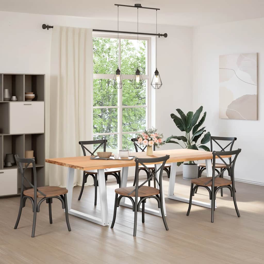 spisebordsben V-formet 3 stk. hvid 100x(72-73,3) cm stål