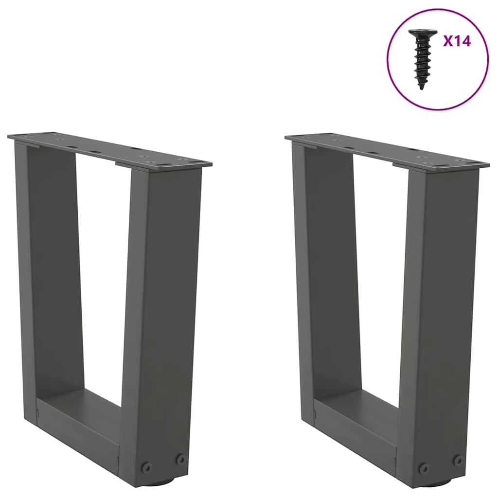 sofabordben V-formet 2 stk. antracit 30x(30-31,3) cm stål