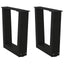 sofabordben V-formet 2 stk. sort 40x(30-31,3) cm stål