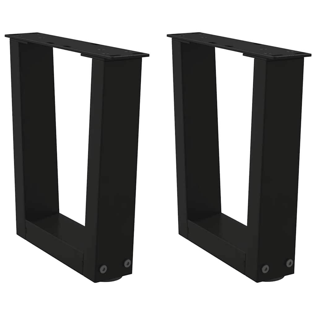 sofabordben V-formet 2 stk. sort 40x(30-31,3) cm stål