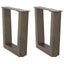 sofabordsben V-formet 2 stk. naturstål 40x(30-31,3) cm stål