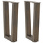 sofabordsben V-formet 2 stk. naturstål 28 x (42-43,3) cm stål