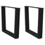 sofabordsben V-formet 2 stk. sort 60 x (42-43,3) cm stål