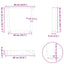 sofabordsben V-formet 2 stk. sort 60 x (42-43,3) cm stål