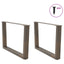 sofabordsben V-formet 2 stk. naturstål 70 x (42-43,3) cm stål