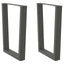 spisebordsben V-formet 2 stk. antracit 60 x (72-73,3) cm stål