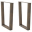 spisebordsben V-formet 2 stk. naturstål 60 x (72-73,3) cm stål