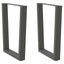 spisebordsben V-formet 2 stk. antracit 70 x (72-73,3) cm stål