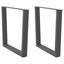 spisebordsben V-formet 2 stk. antracit 80x(72-73,3) cm stål