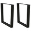 spisebordsben V-formet 2 stk. sort 90 x (72-73,3) cm stål