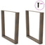 spisebordsben V-formet 2 stk. naturstål 90 x (72-73,3) cm stål