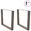 spisebordsben V-formet 2 stk. naturstål 100x(72-73,3) cm stål