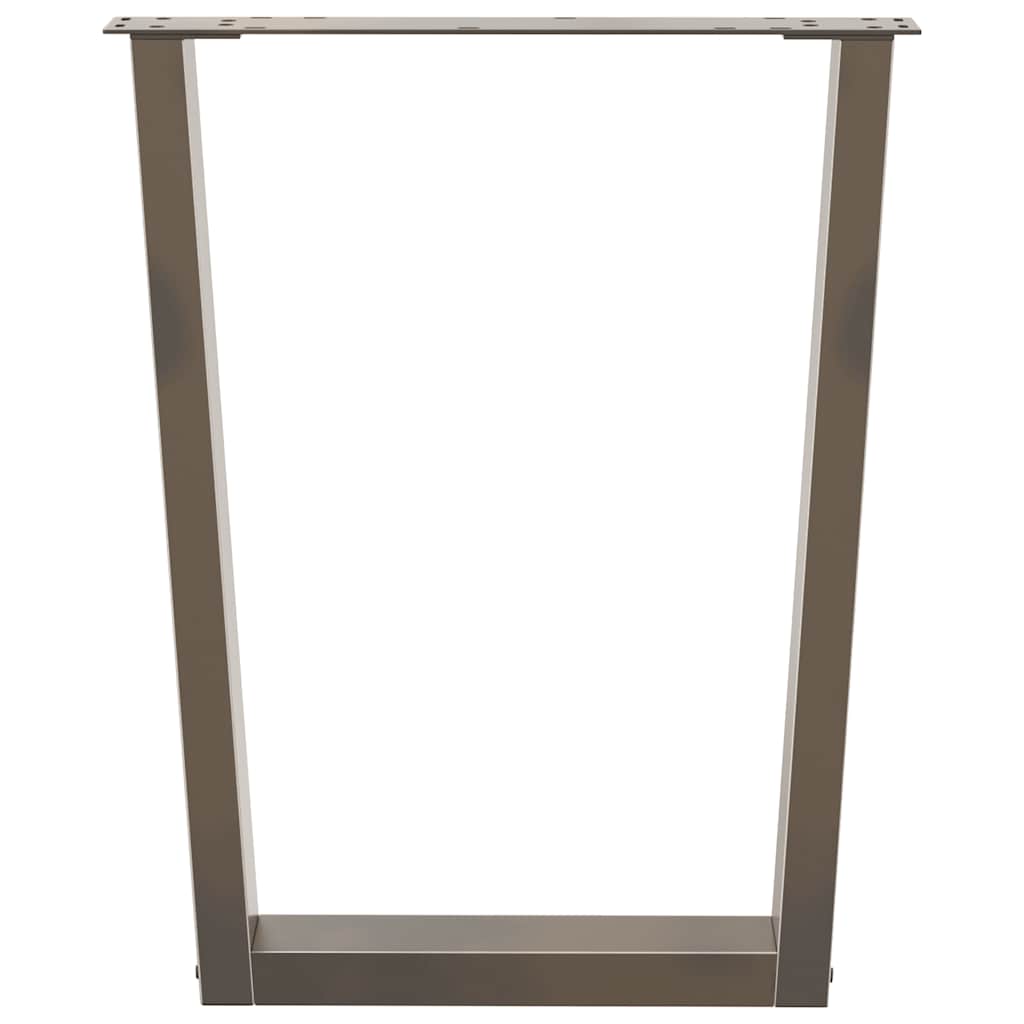 spisebordsben V-formet 3 stk. naturstål 70 x (72-73,3) cm stål