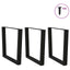 spisebordben V-formet 3 stk. sort 80 x (72-73,3) cm stål