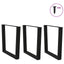 spisebordben V-formet 3 stk. sort 90 x (72-73,3) cm stål