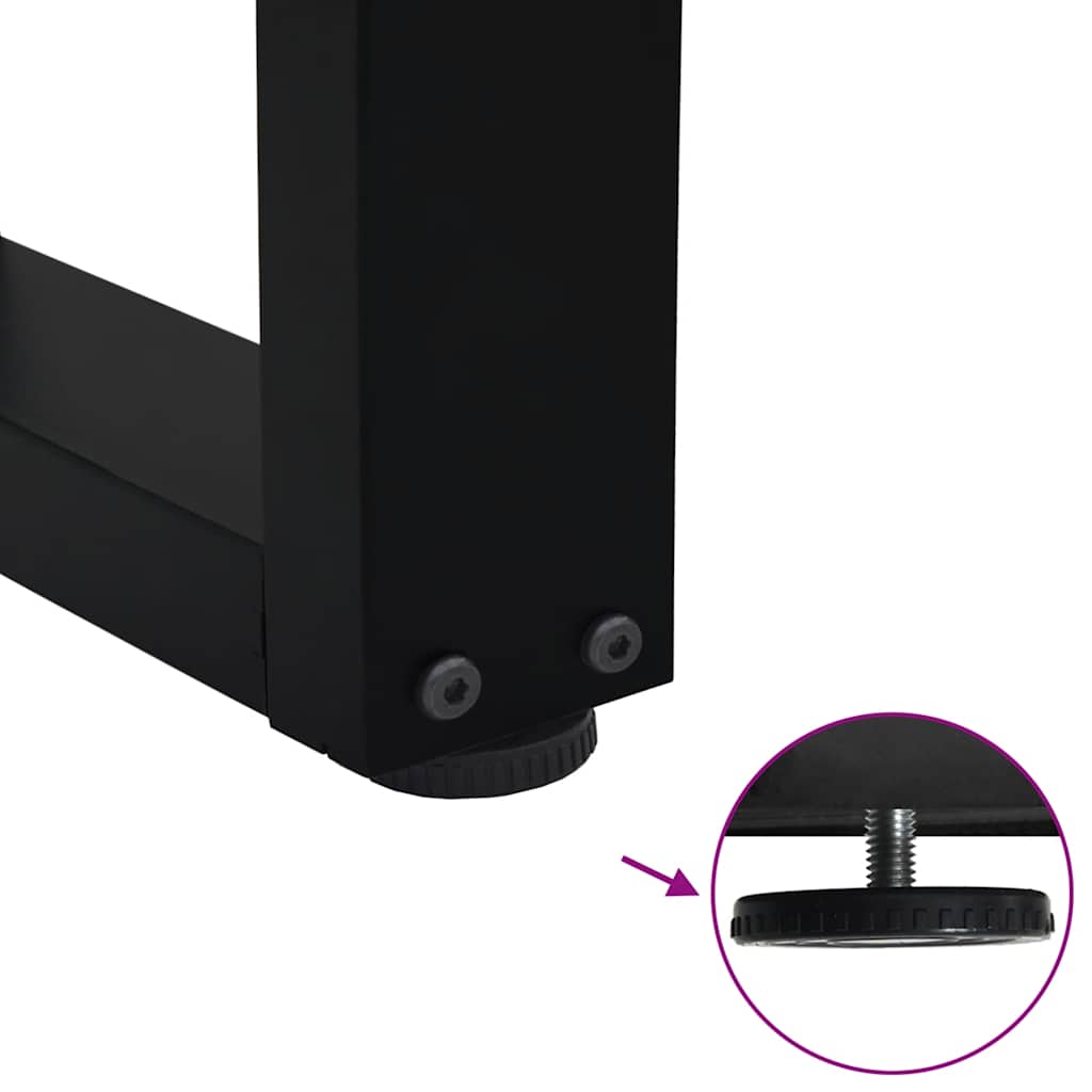 spisebordben V-formet 3 stk. sort 90 x (72-73,3) cm stål