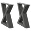 sofabordsben 2 stk. antracit 30x(30-31,3) cm stål