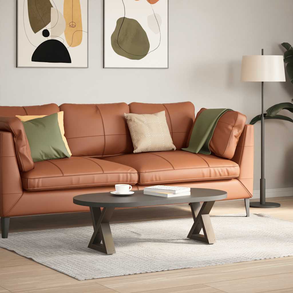 sofabordsben 2 stk. naturstål 30x(30-31,3) cm stål