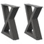 sofabordsben 2 stk. antracit 40x(30-31,3) cm stål