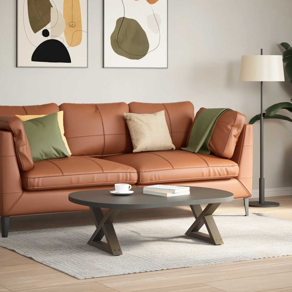 sofabordsben 2 stk. naturstål 60 x (30-31,3) cm stål