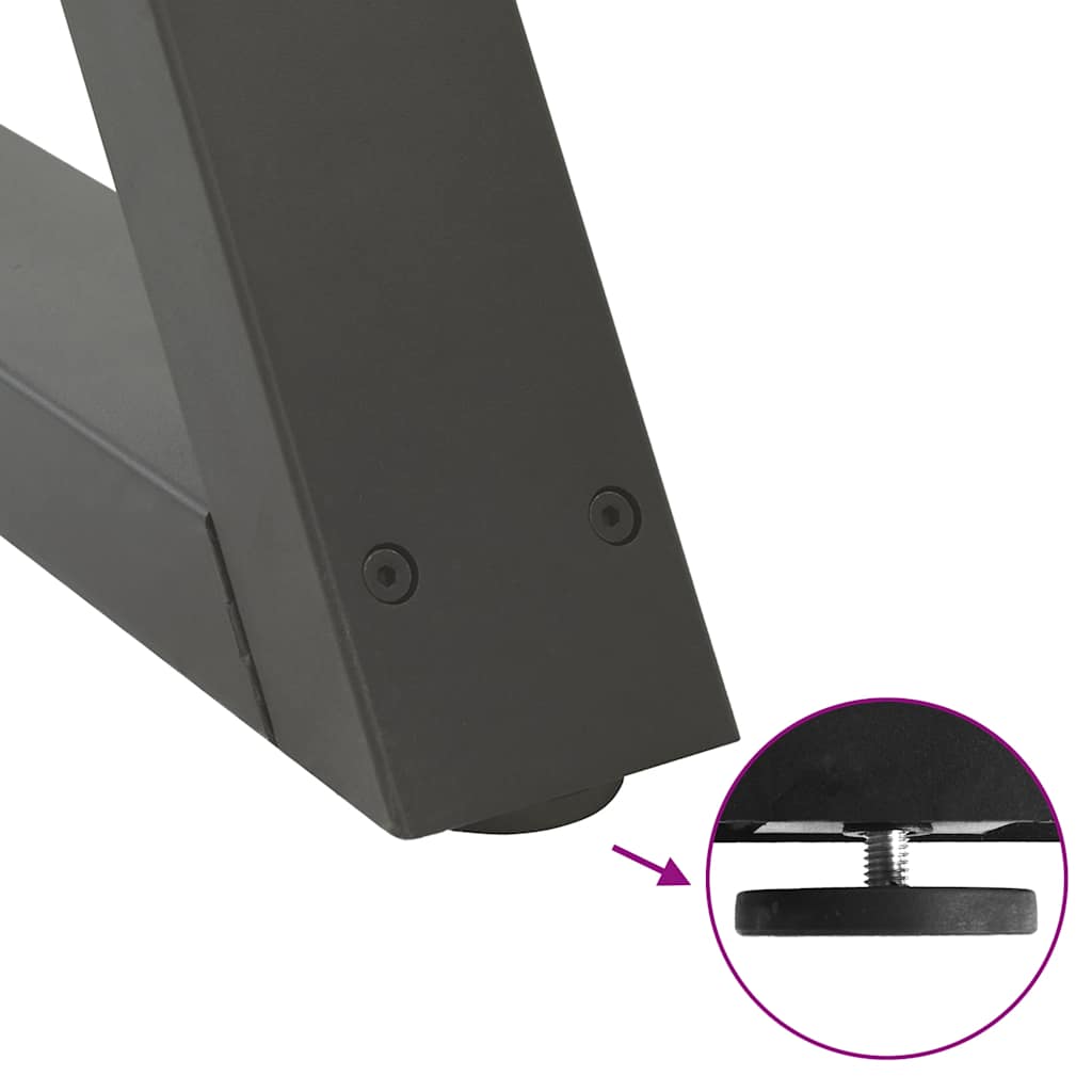 sofabordsben 2 stk. antracit 70 x (30-31,3) cm stål