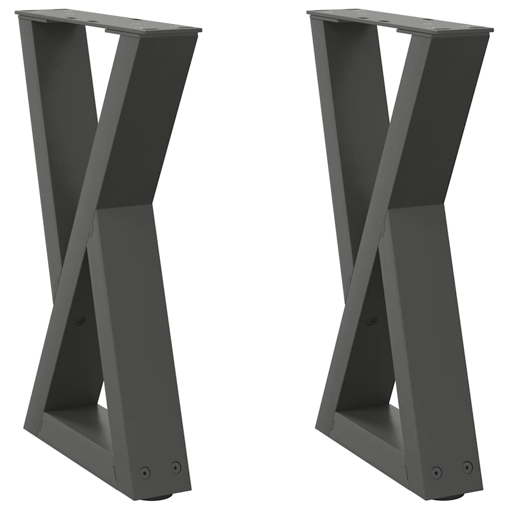 sofabordsben 2 stk. antracit 38 x (42-43,3) cm stål