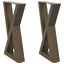 sofabordsben 2 stk. naturstål 38 x (42-43,3) cm stål