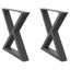 sofabordsben 2 stk. antracit 60 x (42-43,3) cm stål