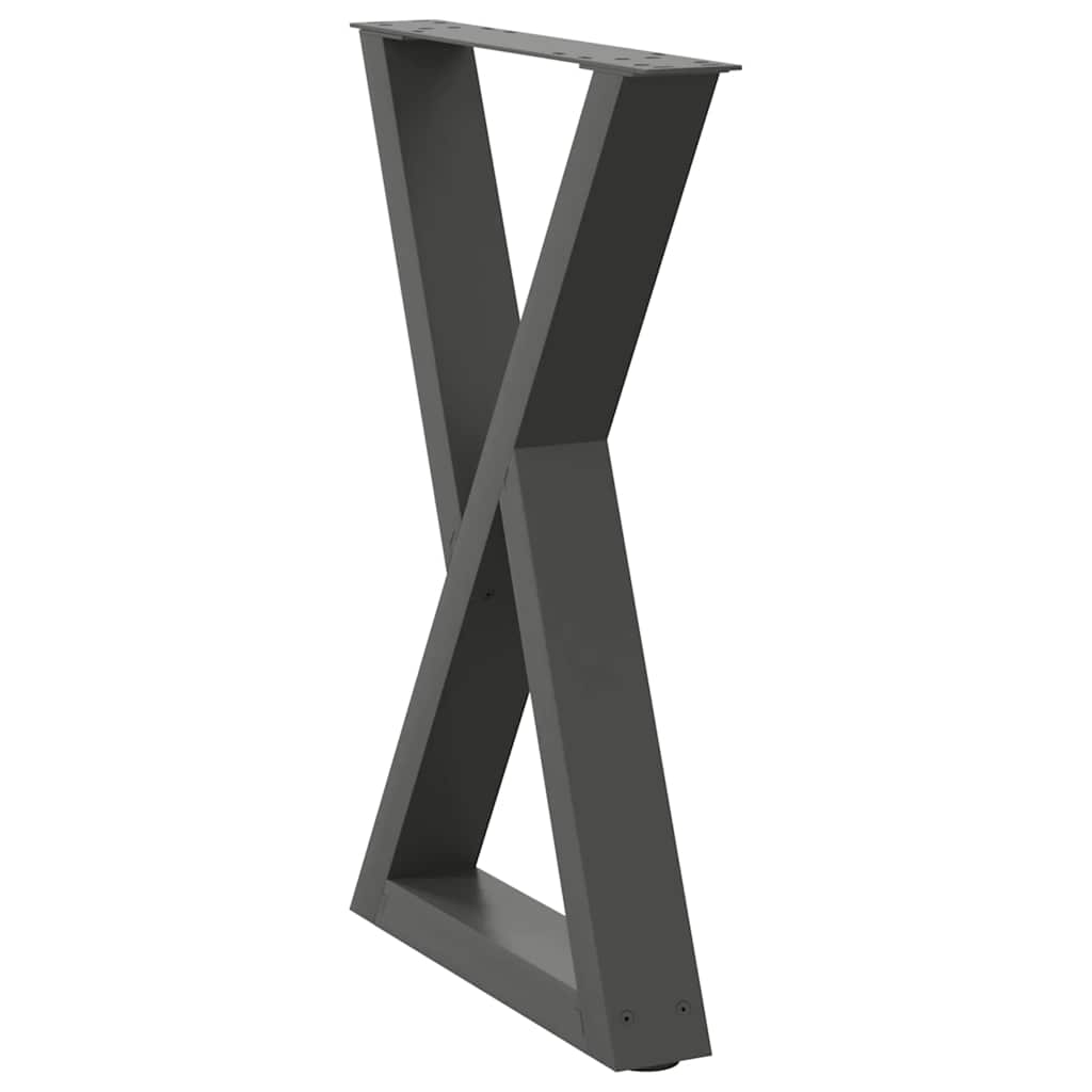 spisebordsben 2 stk. antracit 60 x (72-73,3) cm stål