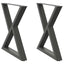 spisebordsben 2 stk. antracit 70 x (72-73,3) cm stål