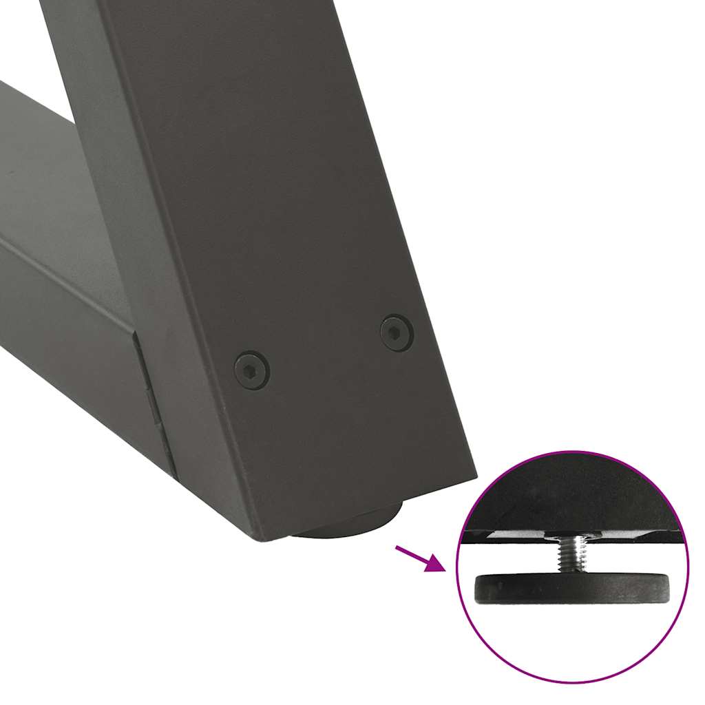 spisebordsben 2 stk. antracit 90 x (72-73,3) cm stål