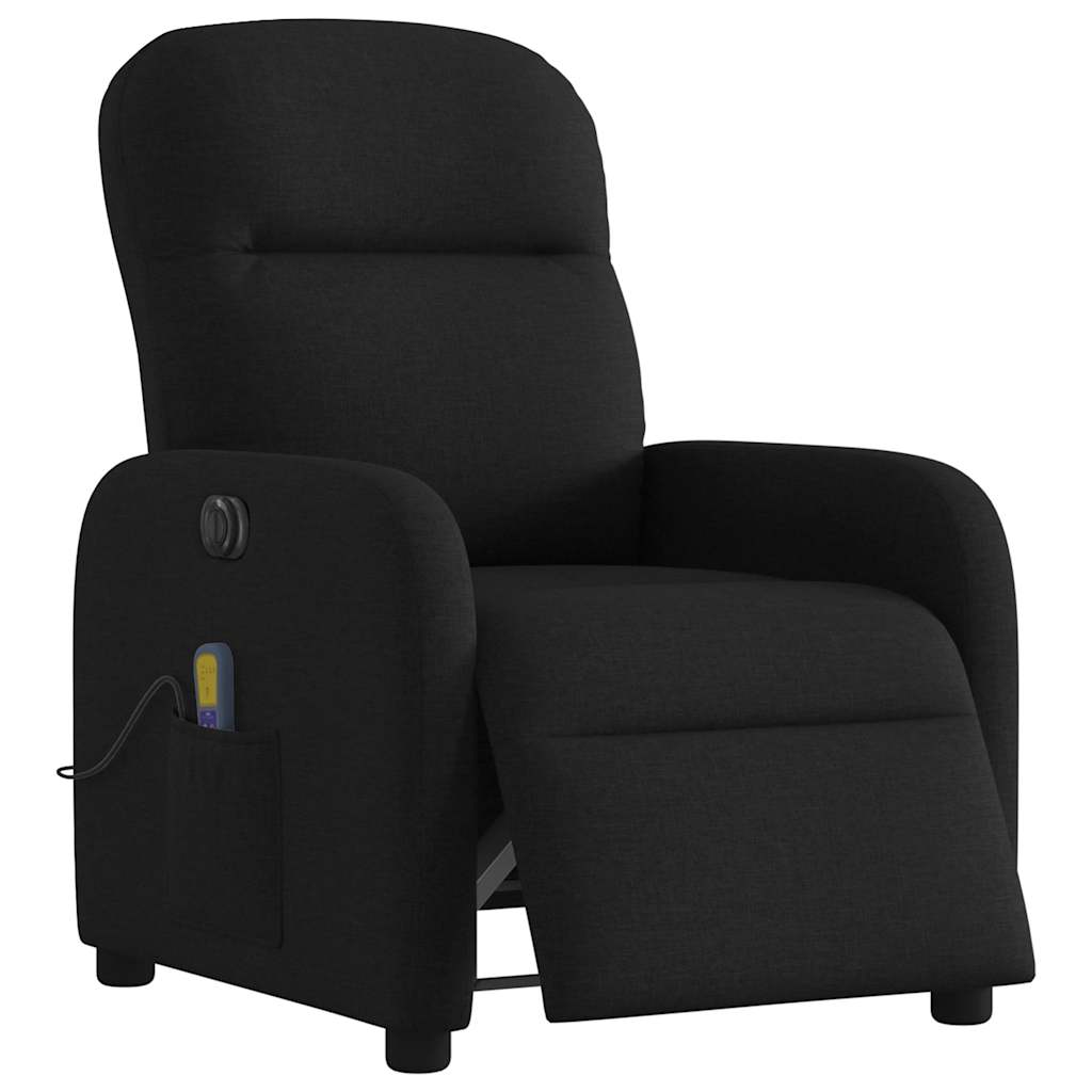 eldrevet massagestol stof sort