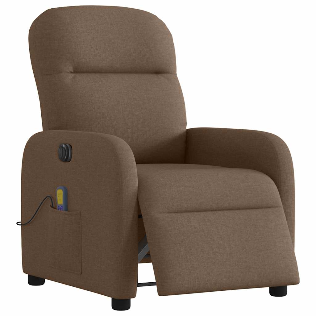 eldrevet massagestol stof brun