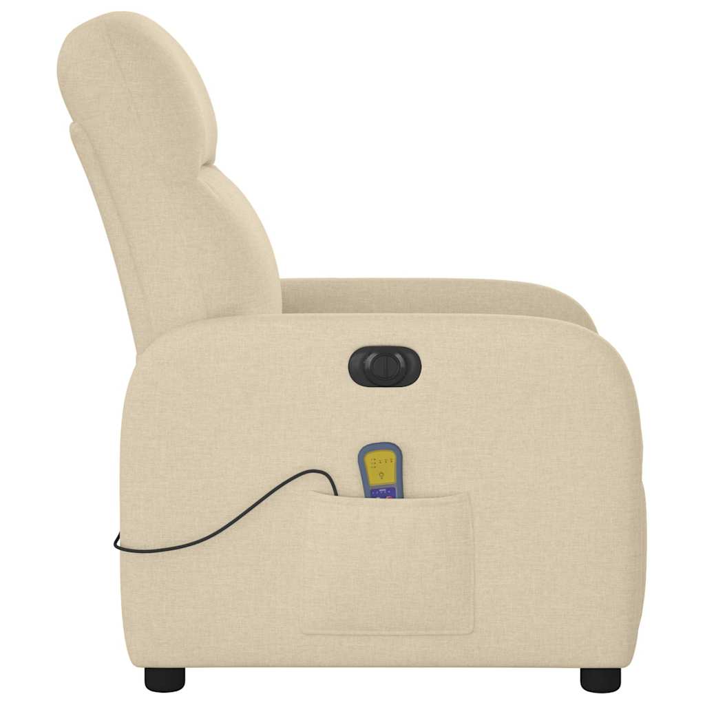 eldrevet massagestol stof cremefarvet