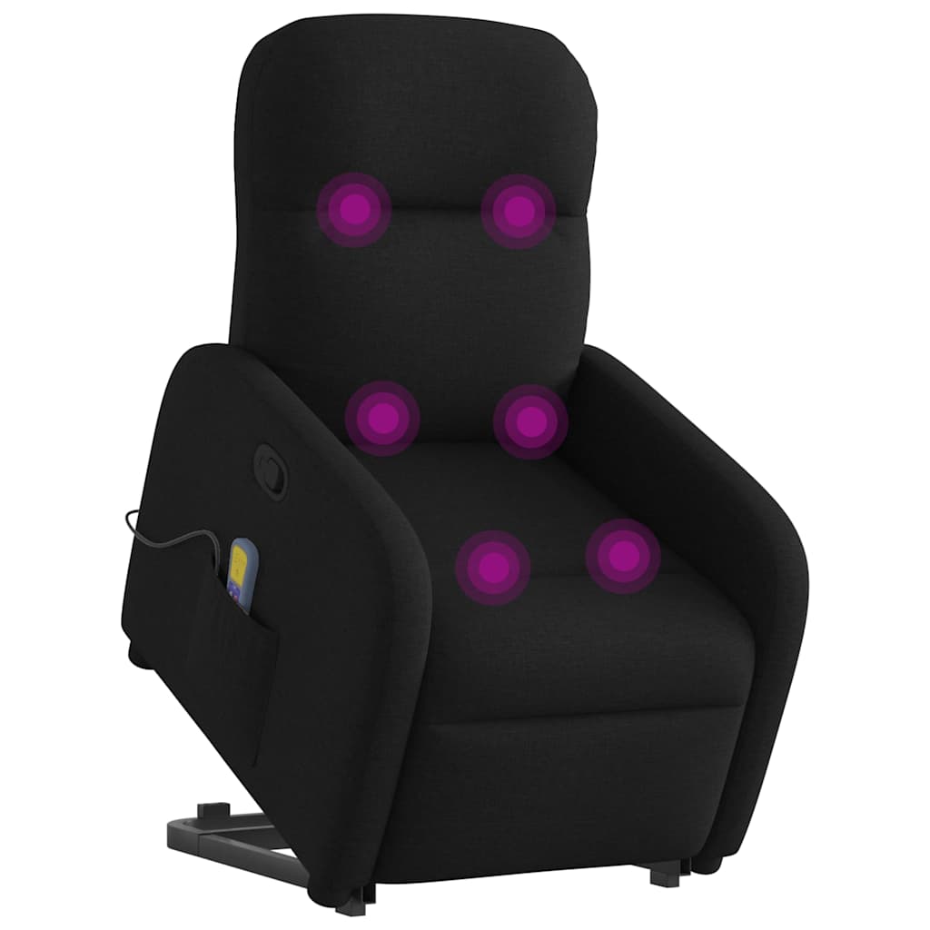 løftestol med massage stof sort