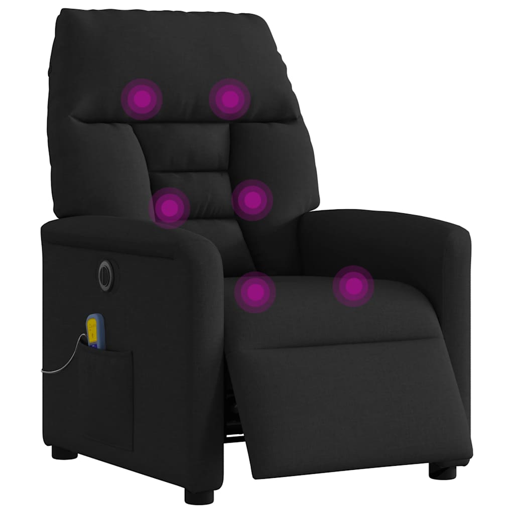 eldrevet massagestol stof sort