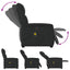 eldrevet massagestol stof sort