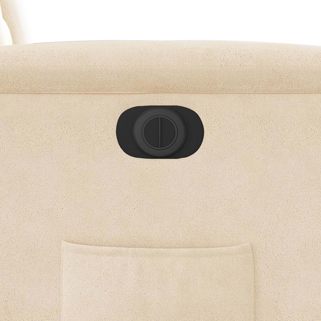 eldrevet lænestol mikrofiberstof beige