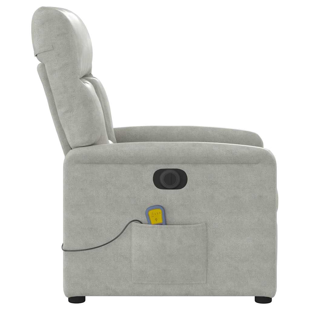 massagestol mikrofiberstof lysegrå