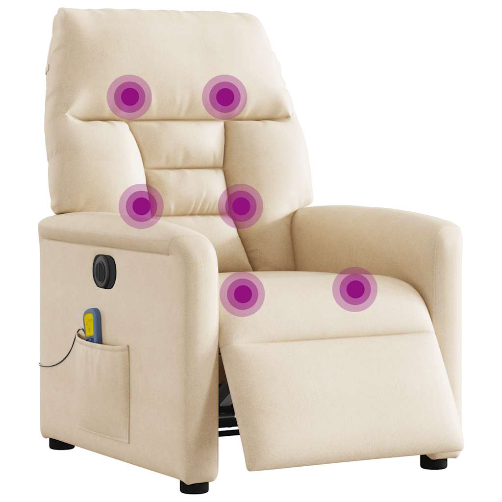 massagestol mikrofiberstof beige